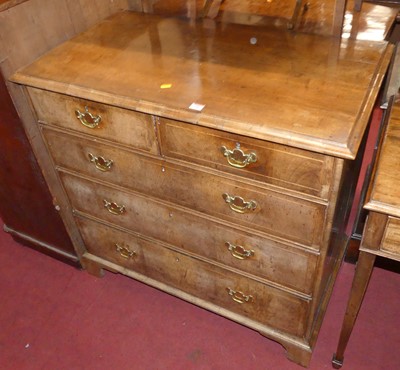 Lot 708 - An 18th century walnut squarefront chest of...