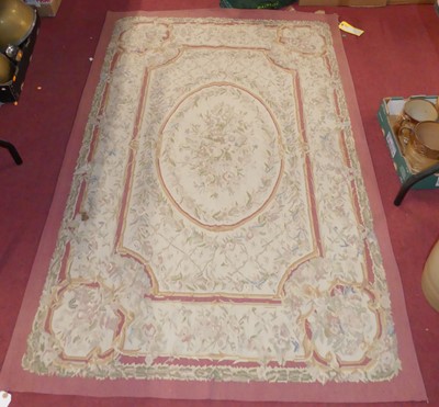 Lot 719 - A French Aubusson cream and pink ground small...
