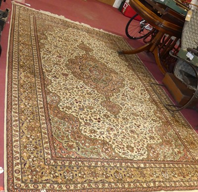 Lot 720 - A Turkish pale ground Kayseri woollen rug, 290...
