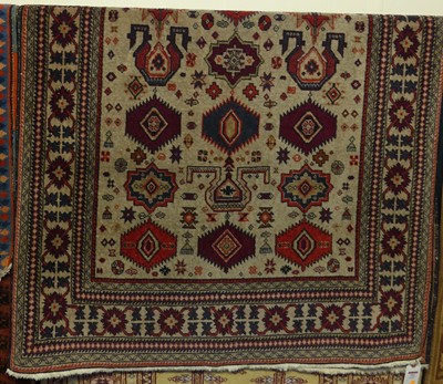 Lot 722 - A Caucasian woollen red, blue and pale ground...