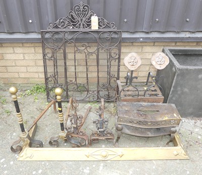 Lot 729 - Fireside wares to include; various pairs of...