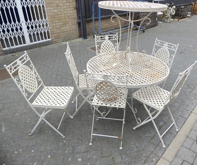 Lot 734 - A French style white painted wrought and...