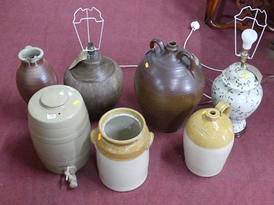 Lot 185 - A collection of stoneware flagons and jugs, to...