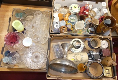 Lot 197 - Three boxes of mixed ceramics and glass, to...