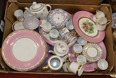 Lot 202 - A box of mixed ceramics, to include late...