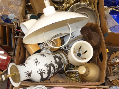 Lot 203 - A box of assorted desk lamps; together with a...