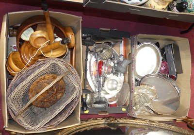 Lot 206 - Three boxes of sundries, to include silver...