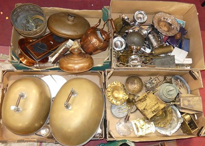 Lot 209 - Four boxes of assorted metalware
