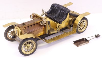 Lot 443 - Mamod SA1 Steam Roadster finished in brass,...