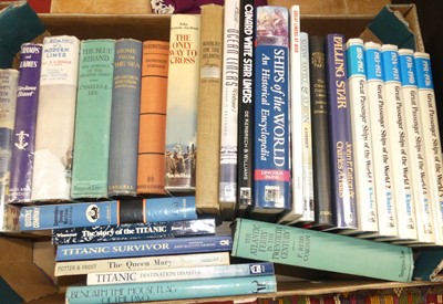 Lot 532 - A box of maritime related books, to include...