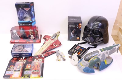 Lot 442 - Two boxes containing mostly Star Wars related...