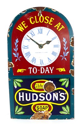 Lot 352 - A 'Hudson's Soap' enamel on metal advertising...