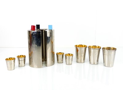 Lot 341 - A 1950s German chrome travelling three-piece...