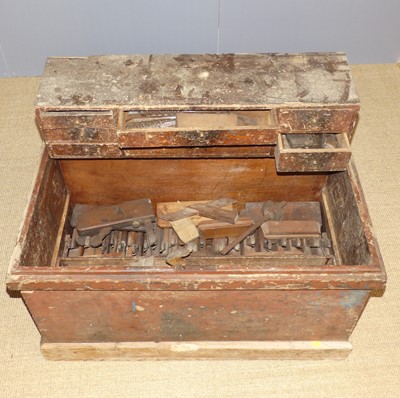 Lot 667 - An early 20th century pine carpenters tool...