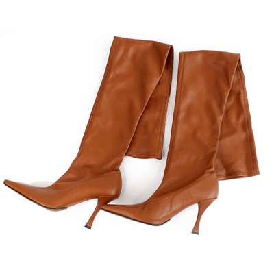 Lot 300 - Proenza Schouler - Brown Thigh High Boots A...