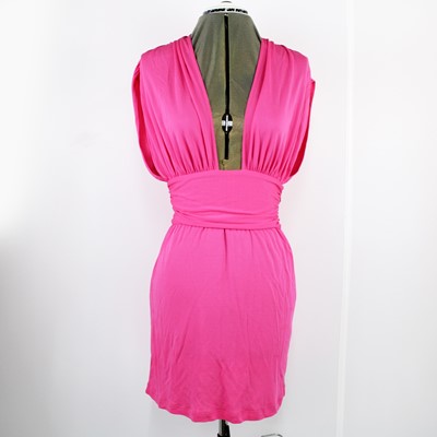 Lot 301 - Celine - Pink viscose jersey dress Vivid...