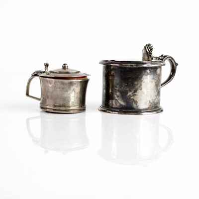 Lot 378 - A Victorian silver lidded mustard, of drum...