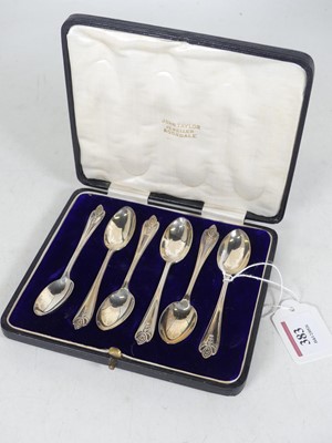 Lot 383 - A cased set of six Edwardian silver...