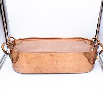 Lot 28 - A Victorian copper fish kettle by Benham &...