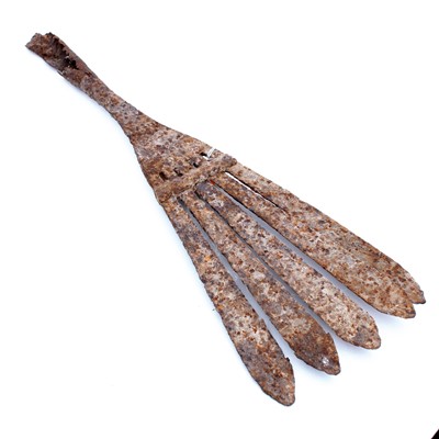 Lot 12 - A 19th century wrought iron eel fishing gleave,...
