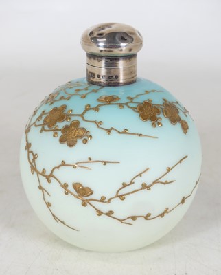 Lot 80 - A Victorian silver-mounted Burmese glass scent...