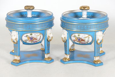 Lot 112 - A pair of reproduction porcelain cache pots,...