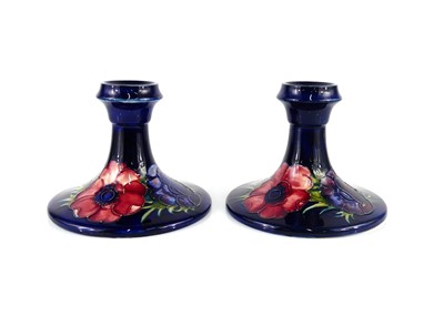 Lot 227 - A pair of Moorcroft Anemone pattern pottery...