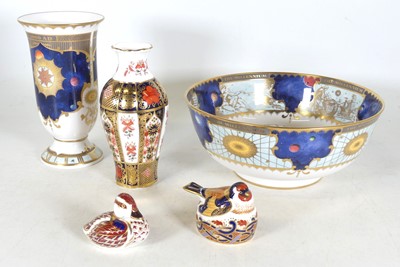 Lot 96 - Two Royal Crown Derby paperweights 'Goldfinch...