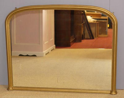 Lot 603 - A Victorian giltwood framed overmantel mirror,...