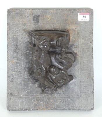 Lot 50 - A Chinese carved stone scholar's scroll weight,...