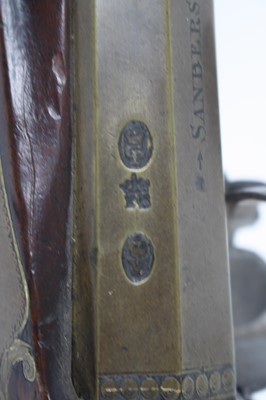 Lot 213 - Sanders of London, a George III flintlock...
