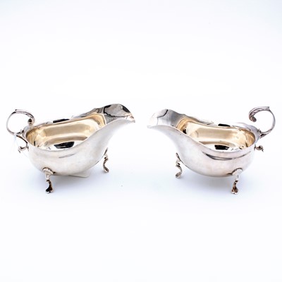 Lot 230 - A pair of late Victorian silver sauceboats,...