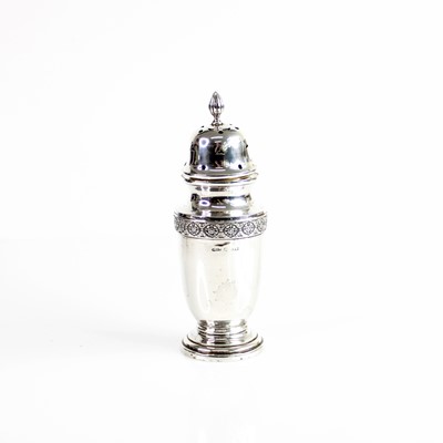Lot 376 - A George VI silver sugar caster, of baluster...