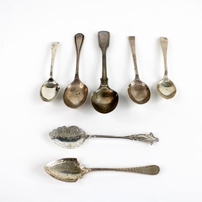 Lot 374 - A collection of Victorian and later silver...