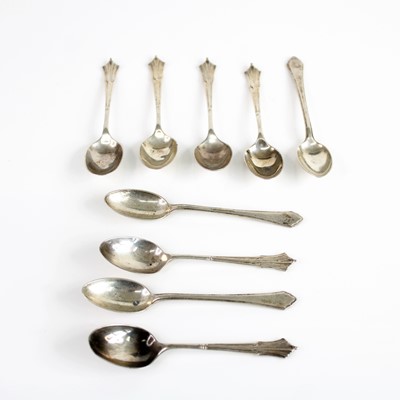 Lot 373 - A set of six Victorian silver coffee spoons in...