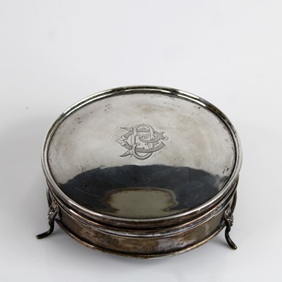 Lot 231 - A George V silver clad dressing table tidy, of...
