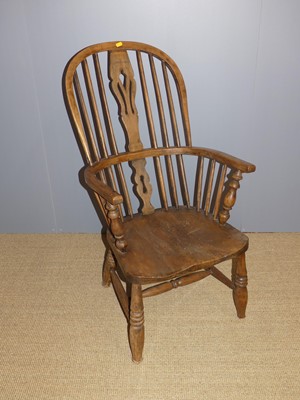 Lot 698 - A 19th century elm and fruitwood Windsor chair,...