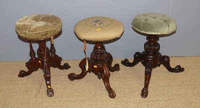 Lot 699 - Three various Victorian floral carved mahogany...