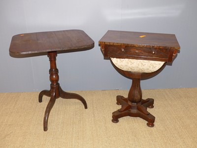 Lot 701 - An early Victorian rosewood work table, w.62cm;...