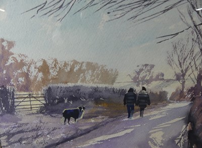 Lot 504 - Dennis Nash (b.1947) - A winter walk,...