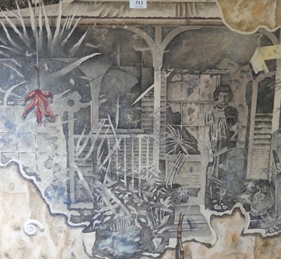 Lot 513 - John Danvers (b.1947) - Veranda, oil on board,...