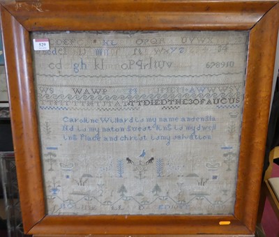 Lot 529 - Caroline Willard - an early Victorian alphabet...