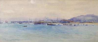 Lot 542 - Charles Rowbotham (1856-1921) - Harbour scene,...