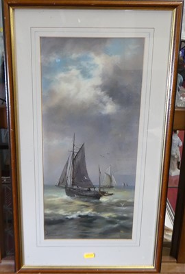 Lot 581 - J. Hardy - Pair; Maritime scenes at the end of...