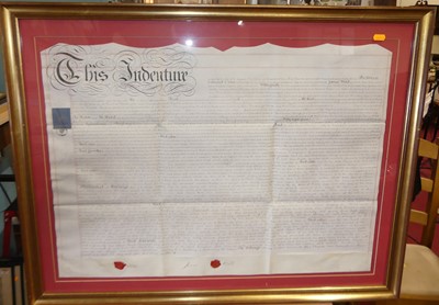 Lot 599 - Three Victorian framed identures