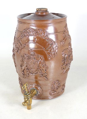 Lot 24 - A 19th century salt glazed spirit barrel,...