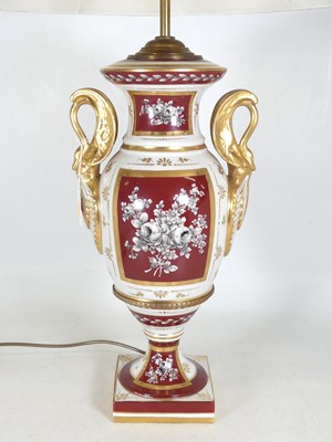Lot 53 - A contemporary porcelain table lamp, transfer...