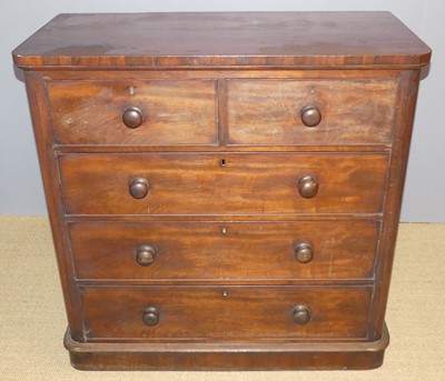 Lot 711 - A mid-Victorian mahogany round corner chest of...