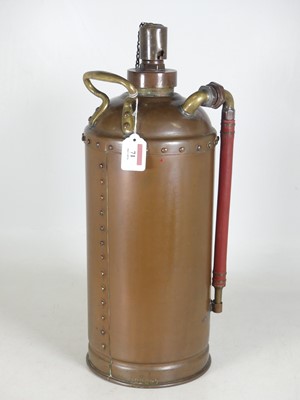 Lot 71 - An early 20th century brass fire extinguisher,...