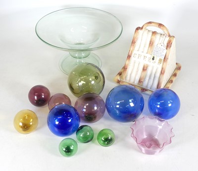 Lot 73 - A collection of coloured glass spheres,...